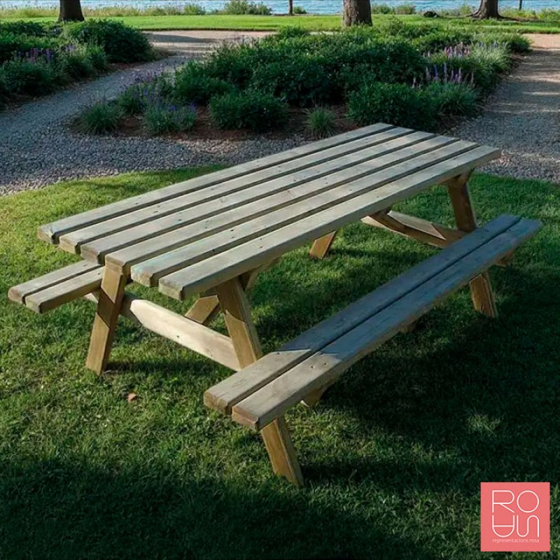 Taula de pícnic ECO Turín | Disseny Contemporani en Fusta Tractada